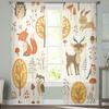 Forest Animal Woods Owl Fox Deer Tulle Sheer Window Curtains for Living Room Kitchen Children Bedroom Voile Hanging Curtain