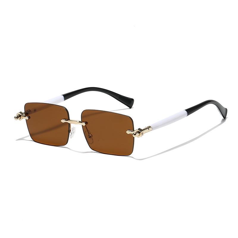 Frameless Cut-Edge High-End UV Protection Square Sunglasses