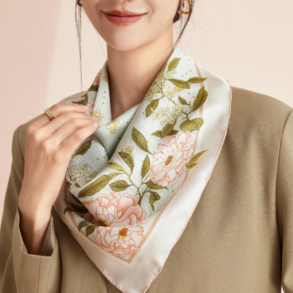 Luxury Mulberry Silk 70cm Square Scarf - Perfect Custom Gift for Mother's Day or Teacher's Day