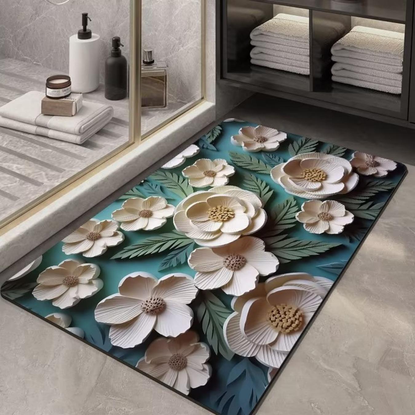 

Діатомовий друк Потовщення килимка для ванної кімнати Нековзкі килими для ванни В умивальнику Килимок на підлозі збоку ванни Килимок для душової кімнати Придверний килимок Memory Foam 3D Pad 500mm*800mm