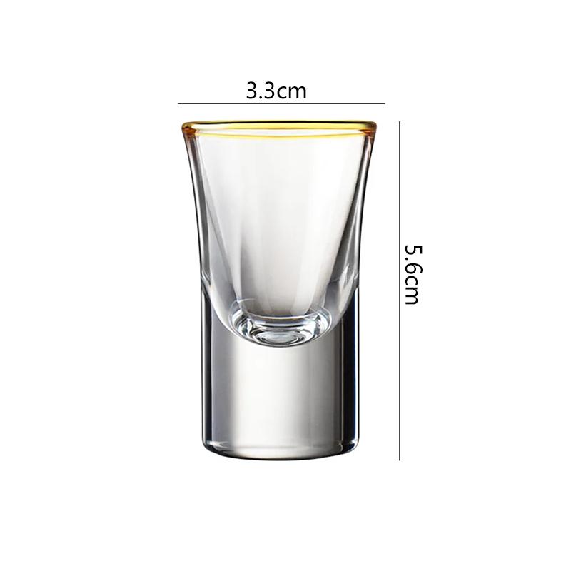 

6pcs Set Baijiu Wine Glasses Golden Edge Spirits Cup Whiskey Cocktail Drinking Glasses Drinkware Luxury Modern Sets Household 6pcs
