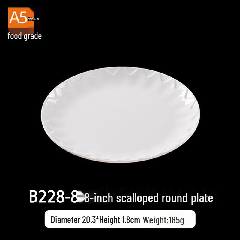 

Jiubing White Melamine Round Dinner Plates 5-pack