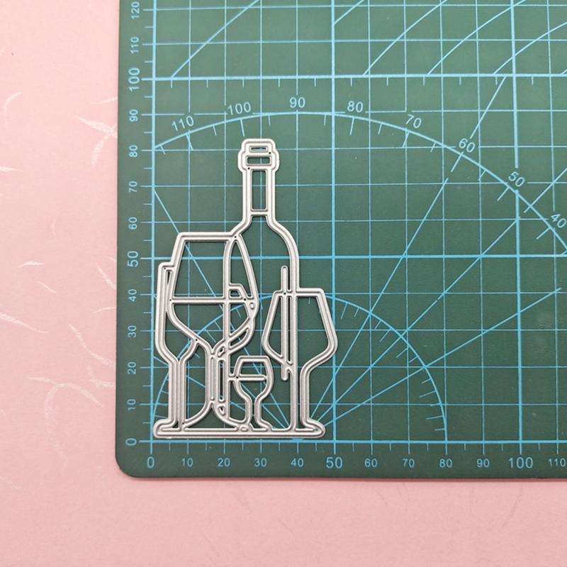 Wine Bottle Die Cut Metal Embossing Stencils Carbon Steel Cutting Dies for Card Making Scrapbooking Art Craft Project