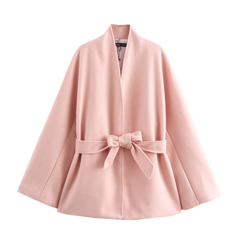 

Kaslead New Arrival Women s Clothing Fashion Style Stylish Simple and Versatile Blended Coat Short Coat 9356724 Pink L