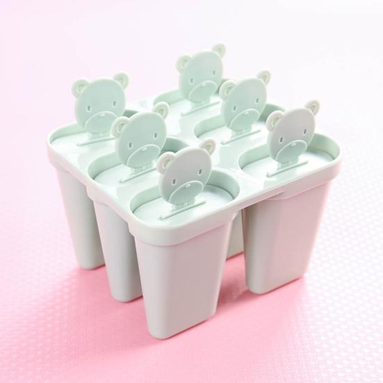 6-Slot-Eisform DIY Cream Lolly Pop Tray Maker Mold Pan Kitchen