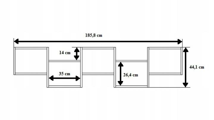 Wall Hanging Shelf, Bookcase - No. 13 white
