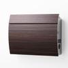 LEON MB4801L Stainless Steel Slim or Flap Retention Ebony Wood Grain Finish and Manufactured in Mailbox, Large, Design, Wall-Mounted Stand-Mountable,