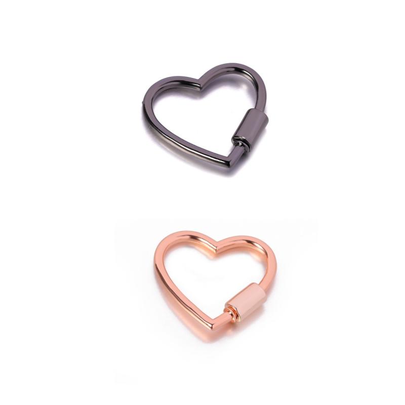 Metal Heart Shape Heart Shaped Opening Clasps Ring Keychain Dog Chain Connection Buckles Bag Lanyards Clip Hook Diy Accessories