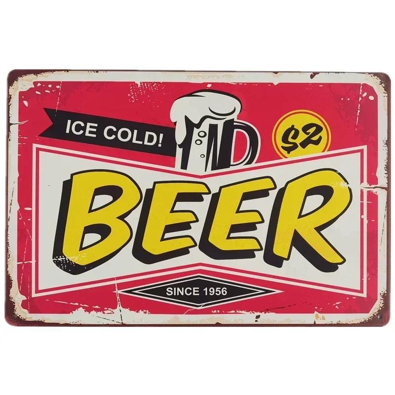 Vintage Beer Metal Tin Signs Wine Alcohol Drinker for Bar Pub Club Man Cave Kitchen Wall Decor Plaque 8x12 Inch