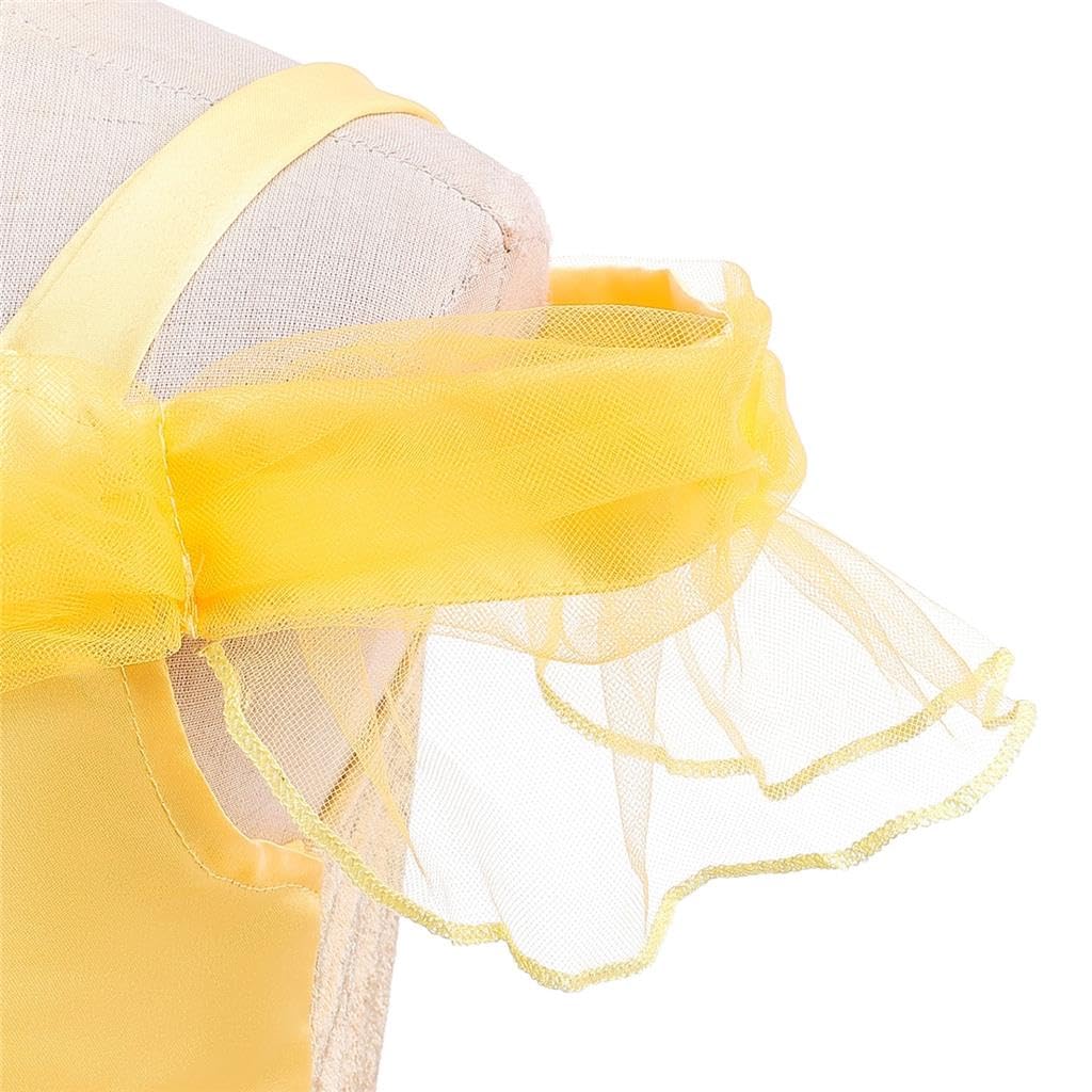 Dressy Daisy Belle Cosplay Princess Costume for Toddler Beauty and the Beast Dress with Size Ages Halloween Costume Girls, Skirt, Yellow, 100, 2-3,