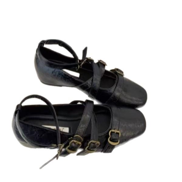 Mary Jane ballet shoes women's French bow round head 2025 super fire single shoes open spring flats