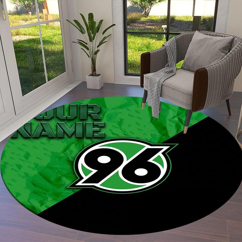 Hannover 96 Custom Name Round Area Rug,Carpet Rug for Living Room Bedroom Sofa Playroom Decor,Non-slip Floor Mat