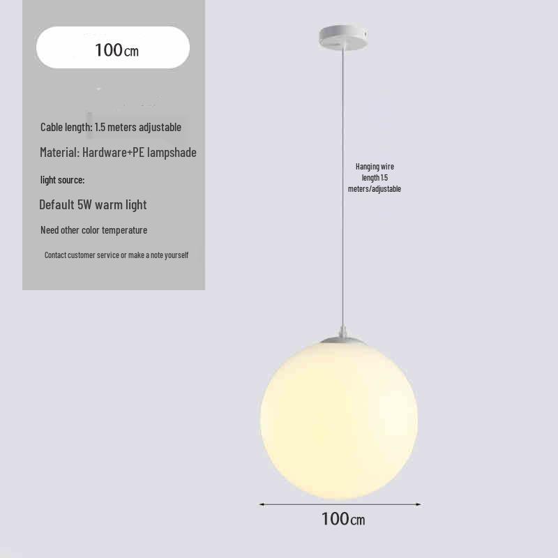 Milky White Round Pendant Lamp for Nail Salons, Cafes, Children's Clothing Stores, and Weddings