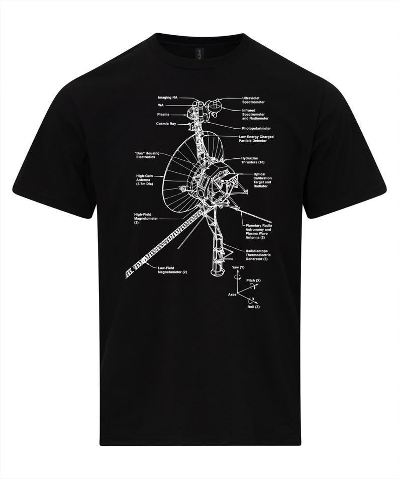 

Voyager Space Probe Schematic NASA Blueprint T-shirt Men s Shirt Shirt Personality Art Aesthetics Casual Street Short Sleeve Top 4XL