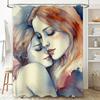 Watercolor Romantic Couple Waterproof Shower Curtain