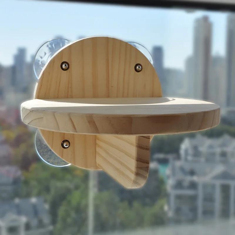 Wooden Sucker Cat Climbing Frame Scratching Post Strong and Durable Wall Hanging Cat's Nest Bed Frame Pet Furniture Products