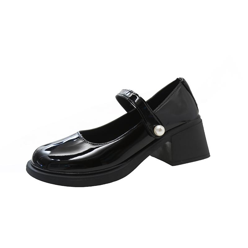 

Женские туфли на высоком каблуке в стиле «лолита» с жемчугом Мэри Джейн. Новые летние сандалии. Модные толстые туфли-лодочки. Женское платье. Пеший туризм. 40