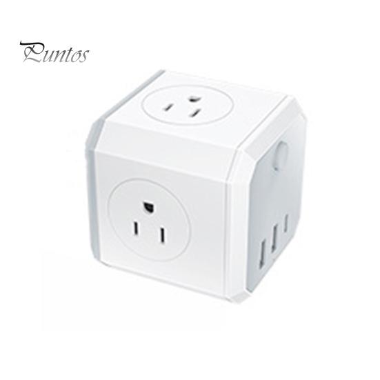 

Подовжувач живлення Cube з USB-портами Вихідна потужність 4000 Вт Захист від перенапруги Вогнестійкий адаптер розетки Настільна зарядна станція EU