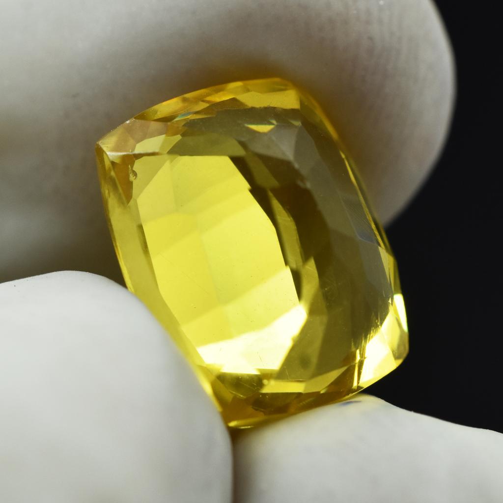 Natural 10.50 Ct Yellow Sapphire Flawless Cushion Cut Loose Gemstone CERTIFIED