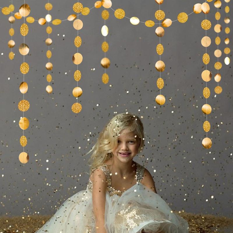 4M Paper Star Round Garland Banner Adult Birthday Party Decorations Kids Boy Girl Baby Shower Hanging Curtain DIY Wedding Decor