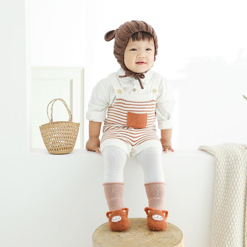 Verdickte Kinder-Mittelwadensocken: Warme, rutschfeste Cartoon-Babysocken für die ersten Gehversuche