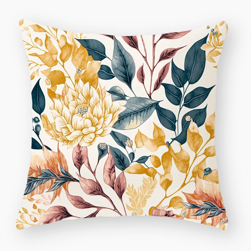 New Floral Series Pillowcases, Simple Sofa Decorative Pillows, Car Seat Cushions