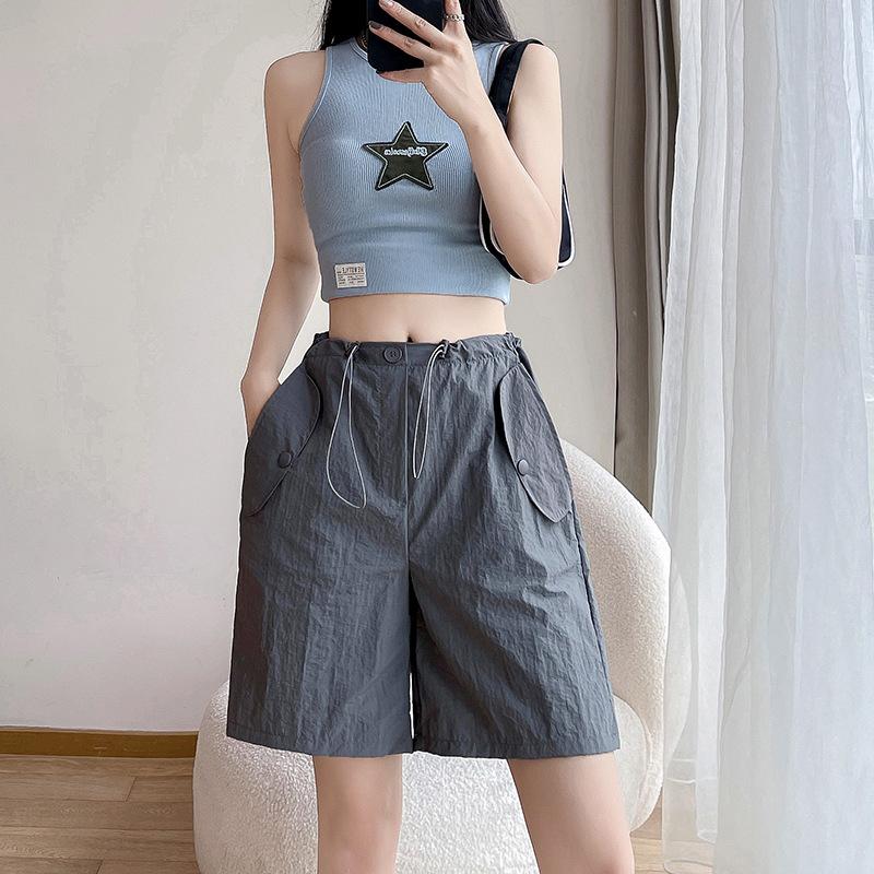 Summer Thin Straight Casual Five-Point Pants Skinny Spice Girls Wide Leg Pants