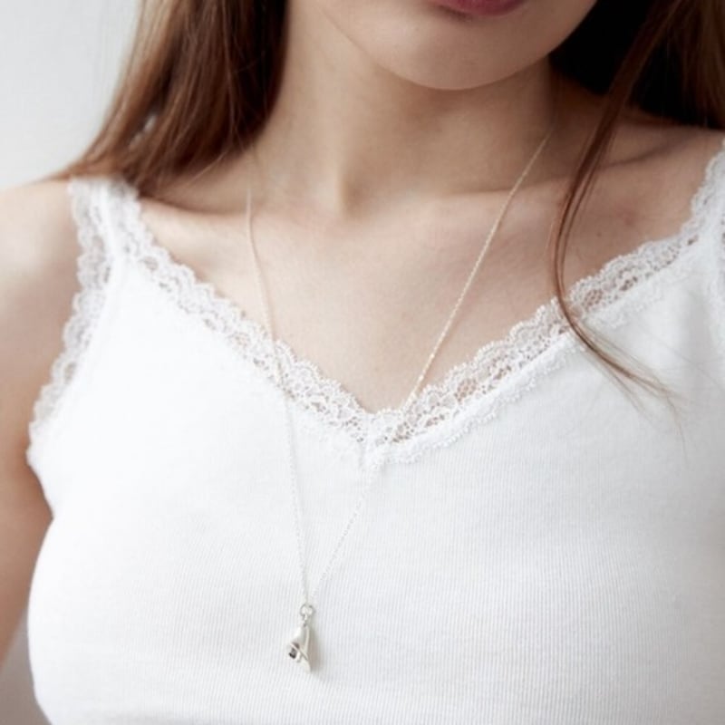 

salted Calla necklace Silver