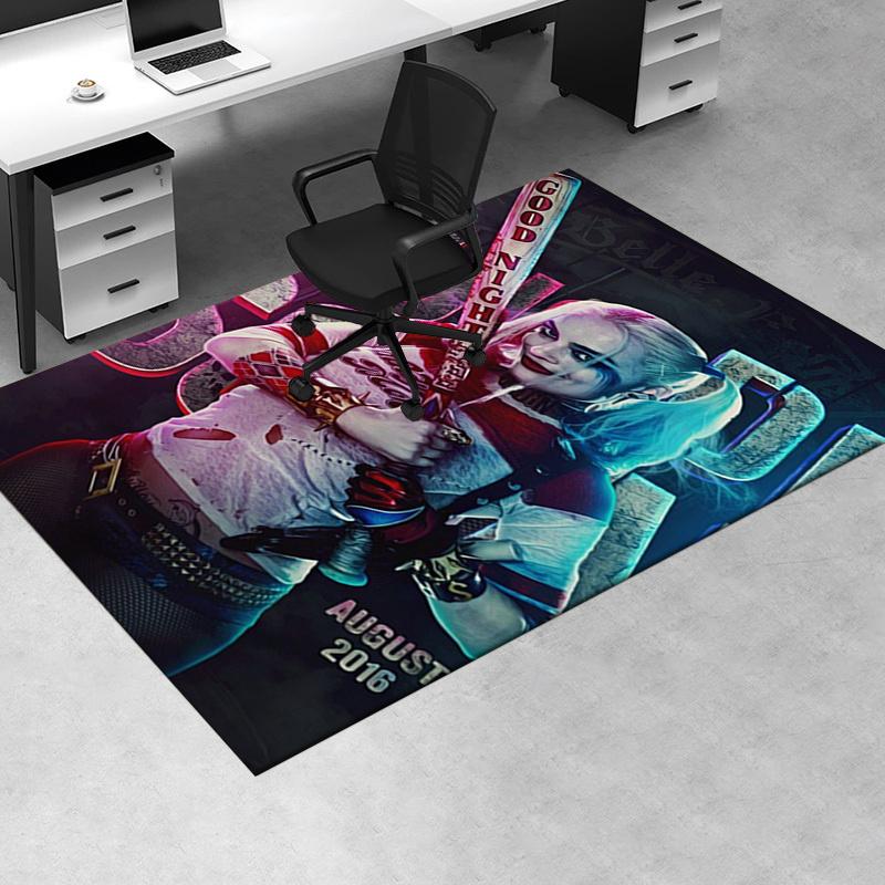 

Harley Quinn Suicide Squad Poster Print Office Mat Home Decor Office Desk Chair Rugs Chair Carpet for office Chair Mat Gift For Halloween & 60cm by 90cm