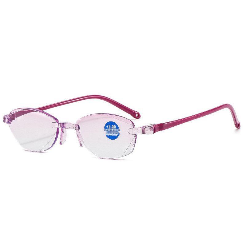 New 8035 Rimless Diamond-Edged Blue Light Blocking Fashion Reading Glasses