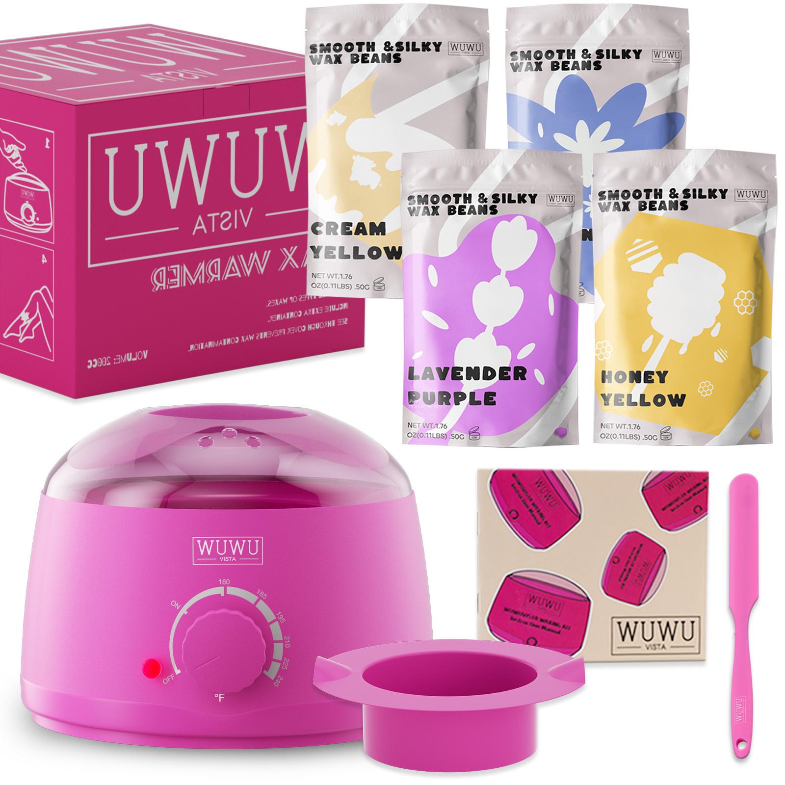 

Набор для восковой эпиляции WUWUVISTA из 8 предметов, Компактный набор для удаления волос твердым воском с нагревателем, восковыми бобами и силиконовыми аксессуарами для использования на всем теле и на чувствительной коже EU Plug