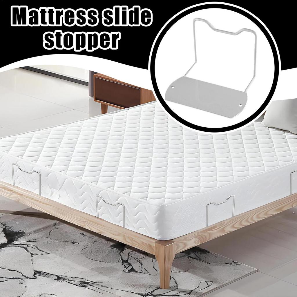 2PCS Anti-Slip Mattress Gripper Metal Bed Frame Stopper & Retainer Bar For Most Beds Mattress Holder To Prevent Sliding Shifting