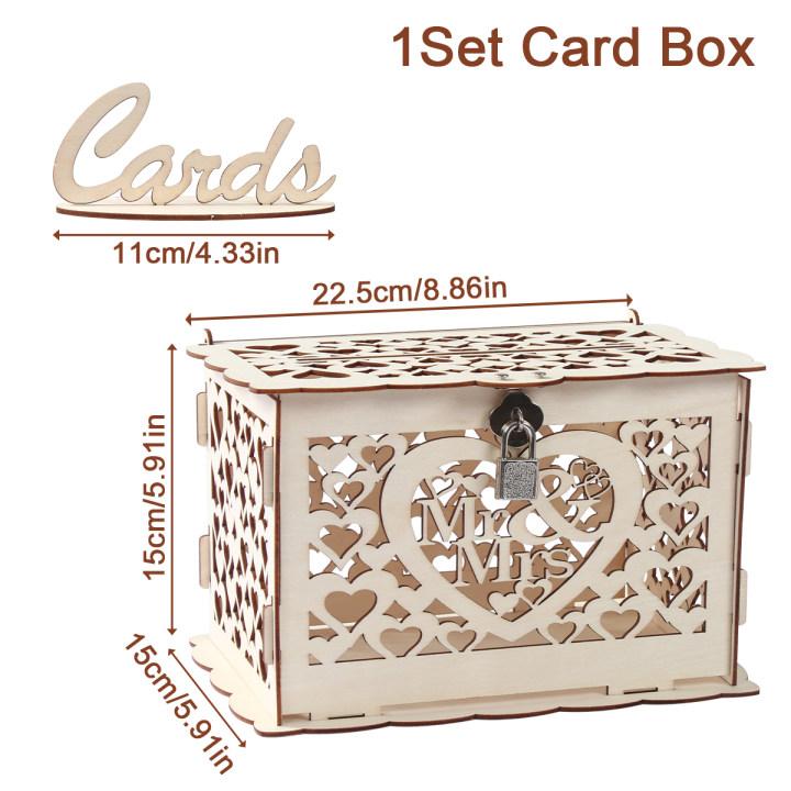 

Сделай сам деревянная коробка для открыток на свадьбу коробка для чеков цветочный узор креативная копилка с замком свадьба день рождения вечеринка сувениры домашний декор