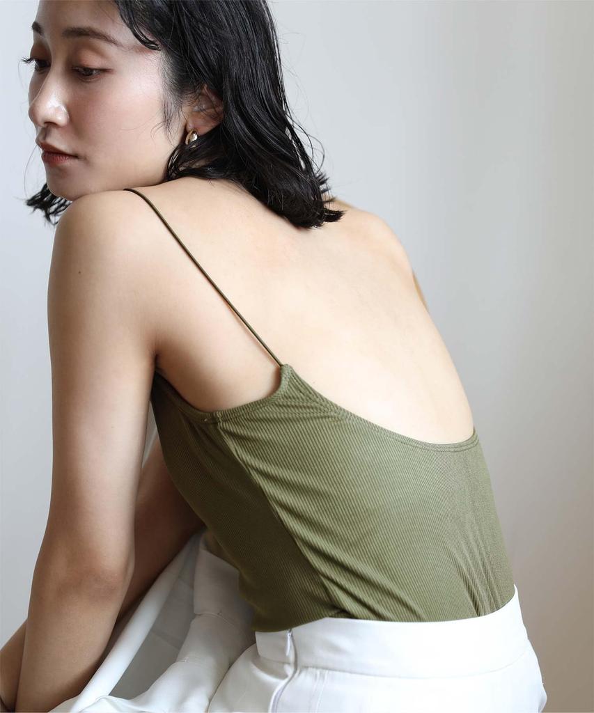 Yours Simple Camisole with Size BFXU1747 Cups, Amphibious, Women's, S, Khaki,