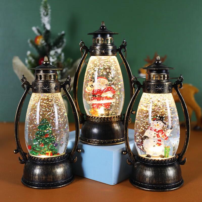 Christmas Santa Claus Crystal Ball Oil Lamp Set