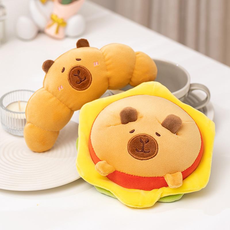Croissant Doll Girl Soothing Doll Creative Cute Sliced Bread Doll Plush Capybara