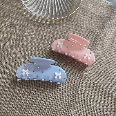 Sweet Bow Flower Hair Claw Clip for Women Girls Bowknot Ribbon Y2k Shark Hair Accessories Fashion Crab Clip