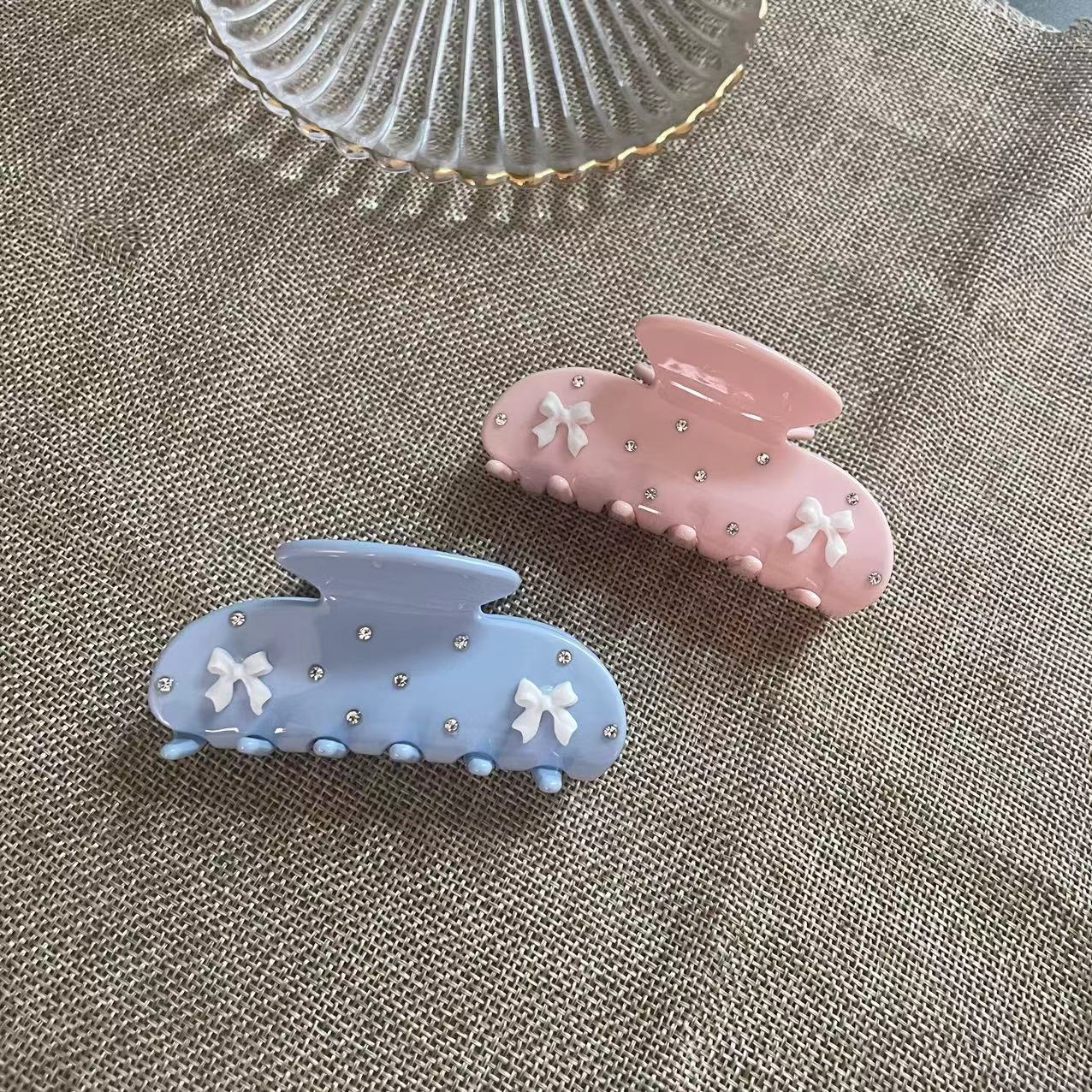 

Милый бант цветок заколка-краб для волос для женщин девушек бант лента Y2k аксессуары для волос модная заколка-краб синий