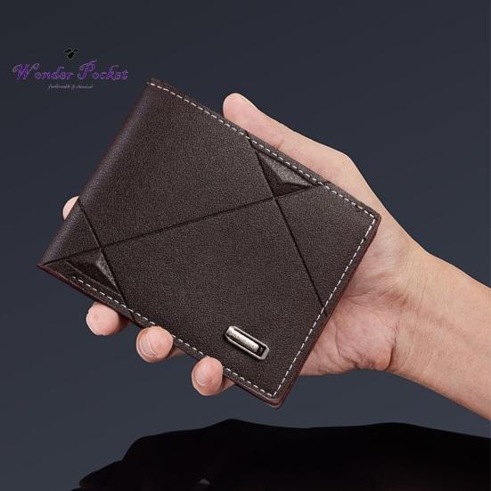 Cartera para hombre de piel sintética con patrón geométrico, fina, de gran capacidad, plegable, portátil, con múltiples bolsillos, resistente al desgaste, tarjetero de color sólido, ropa sexual para adultos