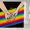 Rainbow Shower Curtain Love Pride Theme Bathroom Curtain for Teen Girls  Bathtub Screen Colorful Stripes Waterproof Decoration