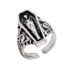 Vampire Coffin Pharaoh Ring Jewelry Men's Trendy Ring Hip Hop Goth Skull Ring None