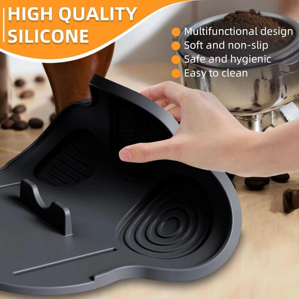 Silicone Material Espresso Tamping Pad Non-Slip Powder Hammer Holder  Cafe Barista