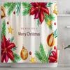 Merry Christmas Bell Printing Shower  Curtain 180*180cm Bathroom Curtain