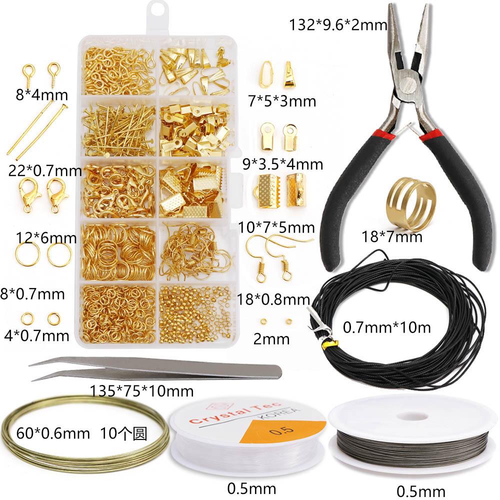 1Box Jewelry Making Kit Lobster Clasp Open Jump Rings End Crimps Beads Box Sets Handmade DIY Bracelet Necklace Findings Supplies
