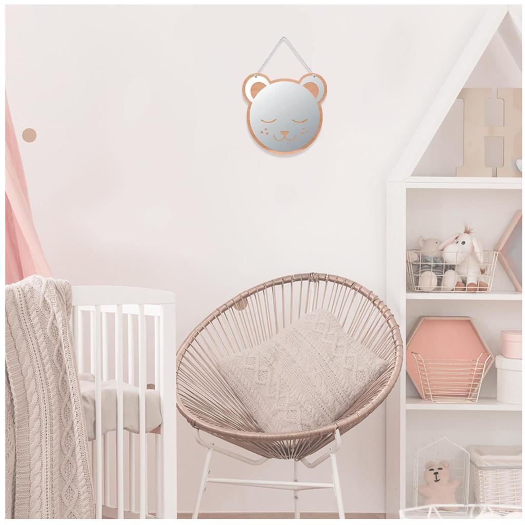 Les Trésors De Lily [A0728] - Małe dekoracyjne drewniane lusterko 'Misiaczek' (Miś) - 15 cm