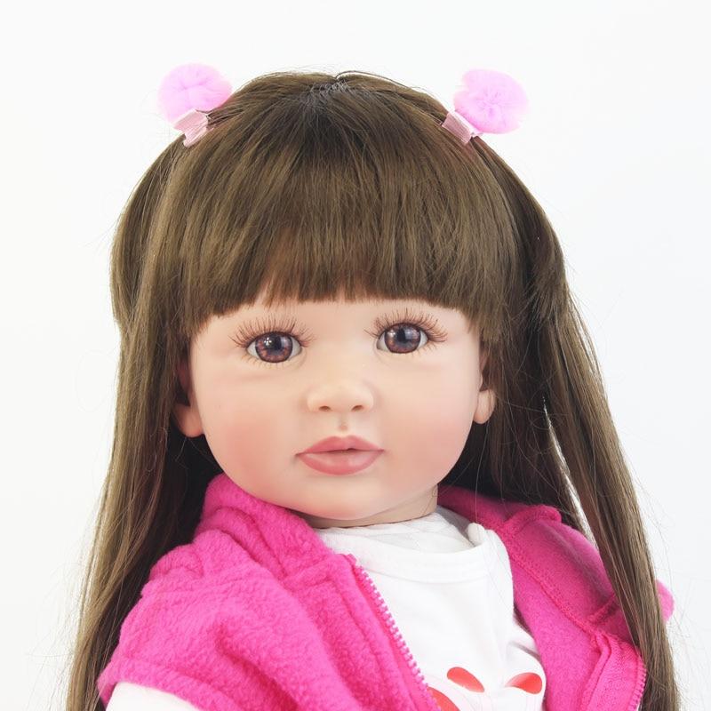 BZDOLL 60cm Reborn Toddler Doll 24inch Soft Silicone Vinyl Princess Baby Alive Girl Lovely Child Birthday Gift Toys