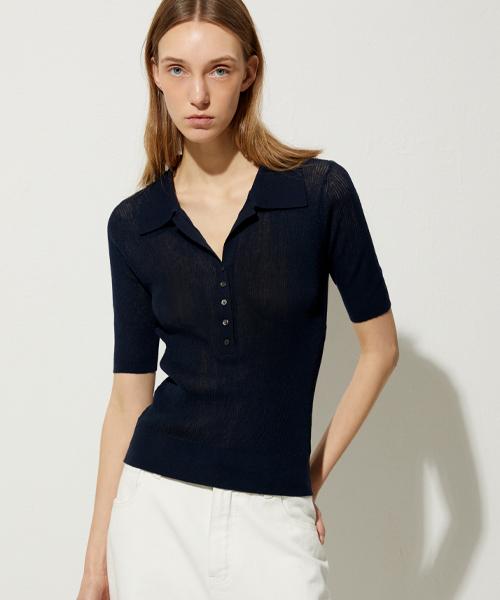 Lady Volume Collar Knitwear_Navy Navy/S