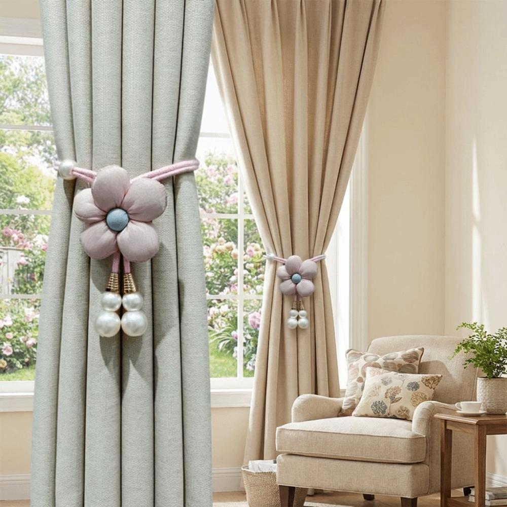 Verstellbare Blumenvorhänge Halter Dekorative Niedliche Vorhangseil Bündel Stoffblumen Vorhangband Vorhänge Kordel Cafe