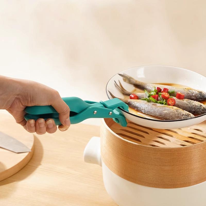 Bowl Spoon Dish Clamp Pot Pan Gripper Clip  Dish Plate Bowl Clip Tongs Anti-Scald Non-Slip Handle Kitchen Gadgets