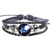 Pulseras de cuero de constelación, brazaletes de cuero tejidos, pulsera en capas para mujer, pulsera de joyería